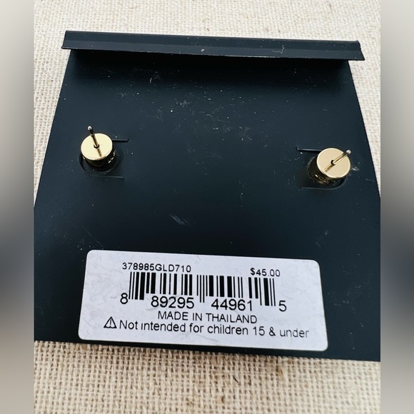 Coach Signature C Logo Gold Tone Stud Earrings Model# 378985GLD710 NEW - Picture 4 of 5